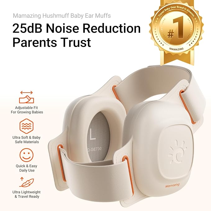 MAMAZING Baby Ear Muff for Newborns & Toddlers 3-48 Months, 25dB Noise Cancelling Headphones for Airplane, Party and Firework