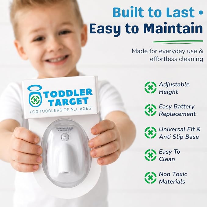 Adjustable Potty Toilet Target with Motion Sensor, Bullseye Illumination, and Nightlight, Precision Training - Ideal for Boys' Potty Training (2 Packs)