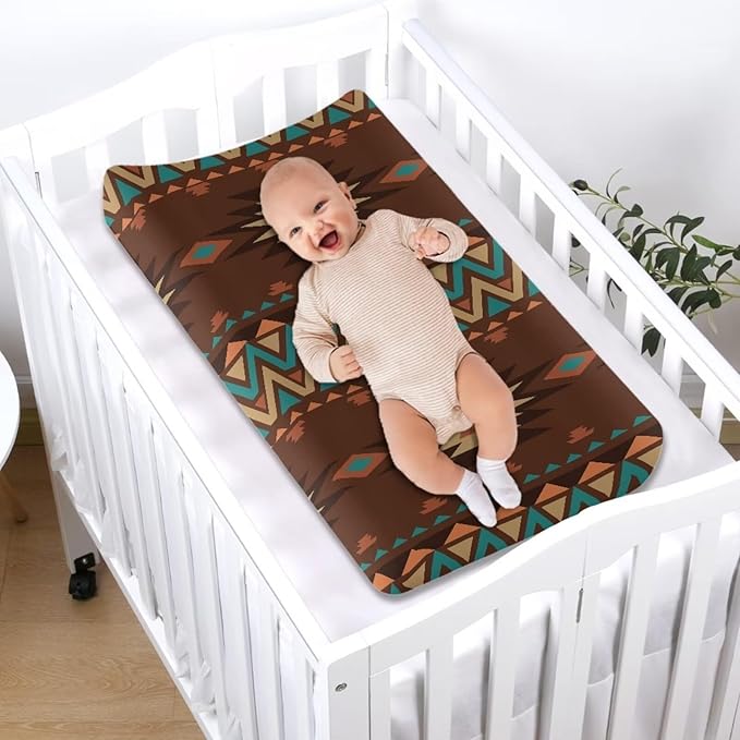 Aztec Tribal Baby Changing Pad Cover Infant Newborn Changing Table Covers Boys Girls Diaper Table Change Mat Sheet Cover Soft Washable Stretchy