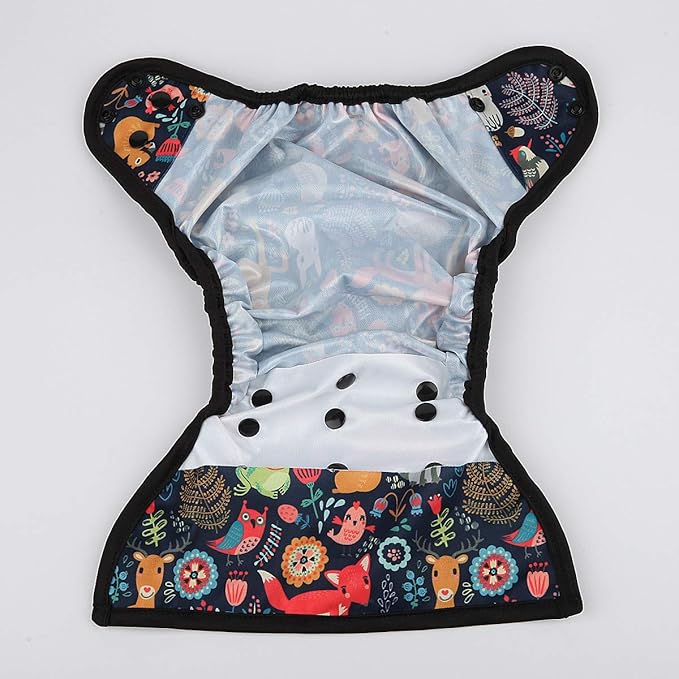 One Size Cloth Diaper Cover Snap With Double Gusset (Forest)