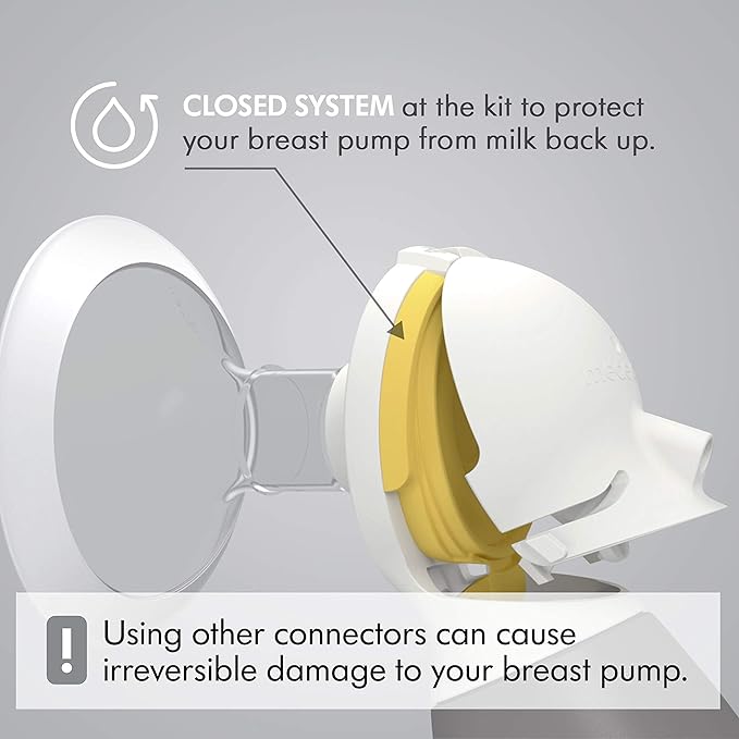Medela 2 PersonalFit Flex Replacement Connectors for Pump in Style MaxFlow, Swing Maxi & Freestyle Breast Pumps + Quick Clean Breast Pump Sanitizer Spray, 8 Fluid Ounces