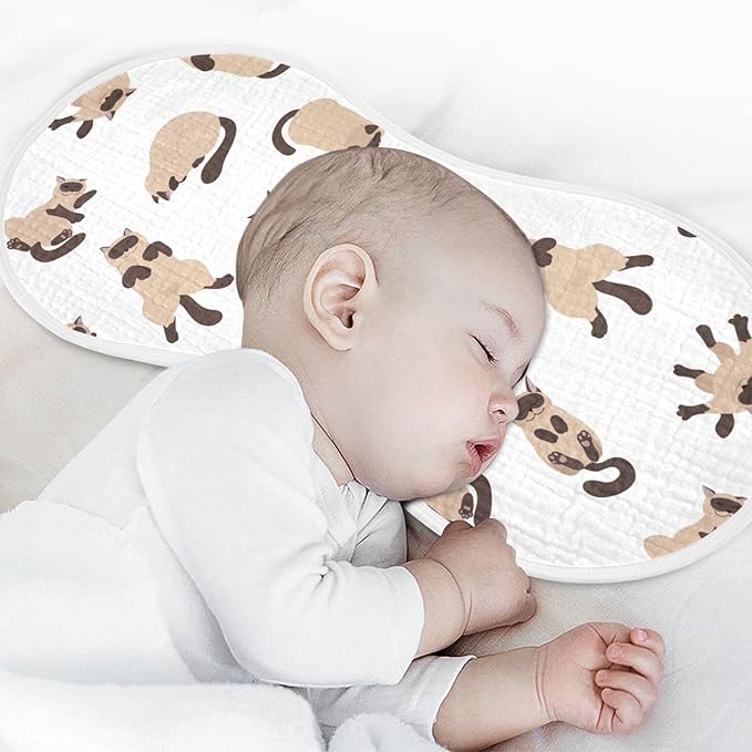 Sleeping Cats Siamese Colorpoint Cat Muslin Burp Cloths for Baby 2 Pack 100% Cotton Baby Washcloths Bibs for Boy Girl