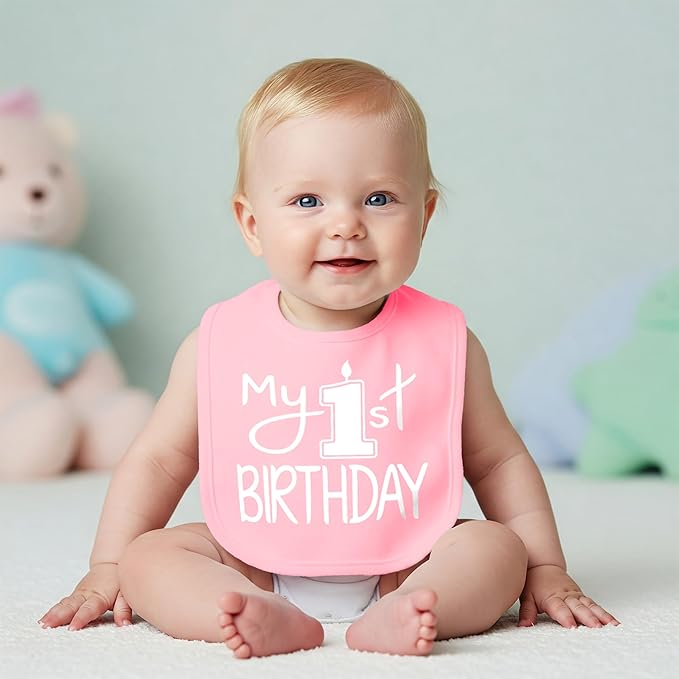 Aiden's Corner Handmade Cute Baby Boy Girl First Birthday Smash Cake Bibs My 1st Birthday Bib