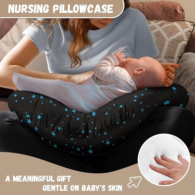 Moon Panda Nursing Pillow Covers Breastfeeding Pillow Slipcover for U-Shaped Nursing Pillow Hidden Zipper Design Nursing Pillow Case Soft and Skin-Friendly Xmas Decor