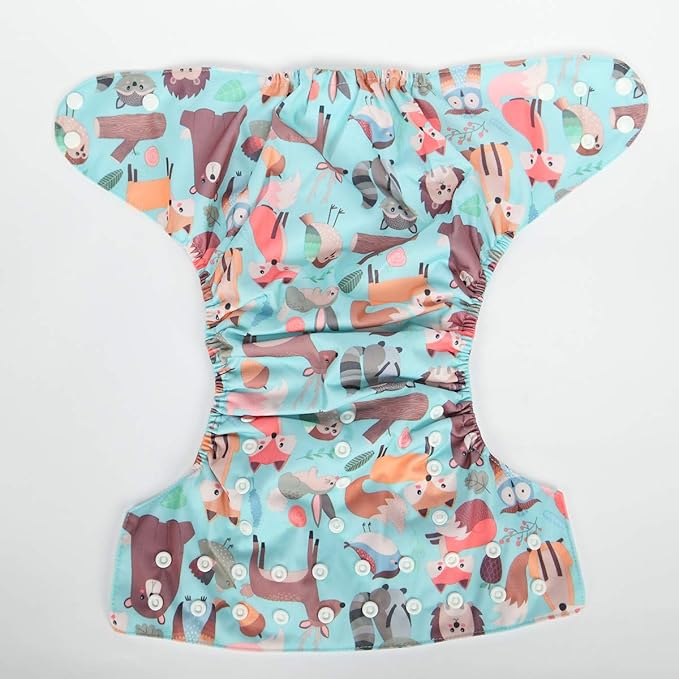 2 to 7 Years Old Junior Big Cloth Diaper Pocket Reusable Washable Baby Kids Toddler (Fox Rabbit)