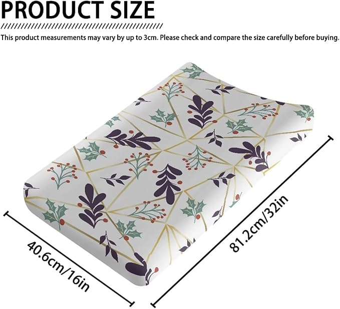 Leaves Changing Pad Cover Waterproof Universal Tray Table Mat for Boys Girls Breathable Soft Table Sheets Durable Nursery Pad Change Cover