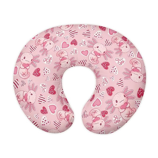 Axolotl Hearts Baby Nursing Pillow Cover for Breastfeeding Moms, Easy to Clean Breathable Neutral Breastfeeding Pillow Cover for Bottle Feeding