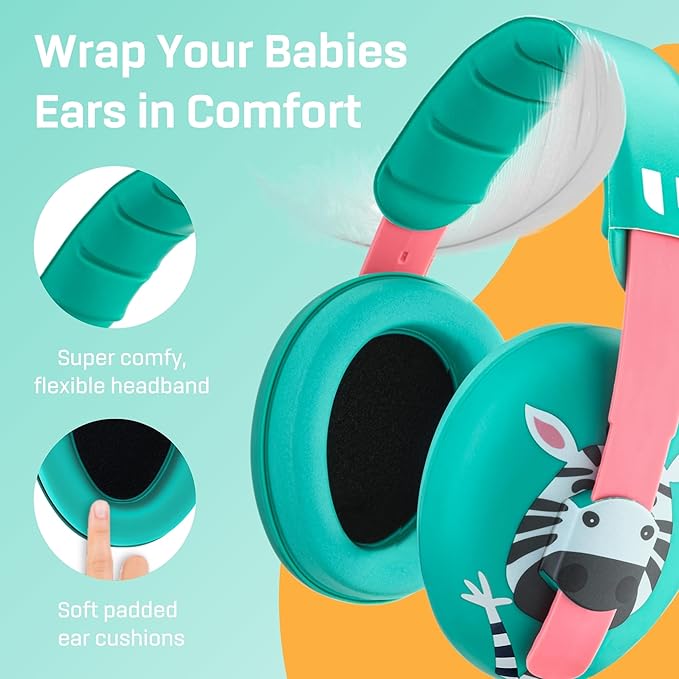 Vanderfields - Hearing Protection Ear Muffs - Over 33 dB (2K Hz) Broad Noise Cancelling Sound Reduction - Baby and Toddlers