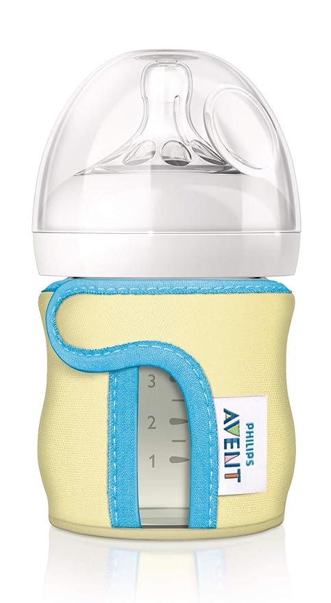 Philips AVENT Glass Baby Bottle Sleeve for 4oz Bottle, Pack of 1, SCF675/01, (Colors May Vary)