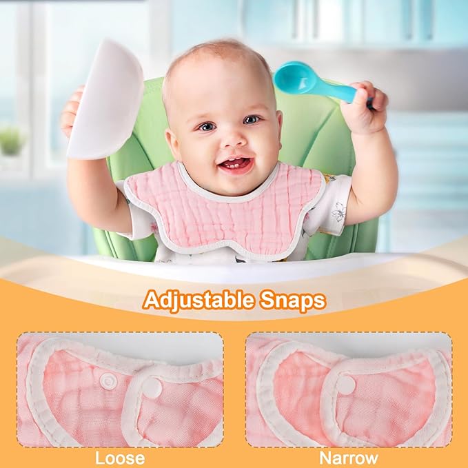 Accmor Muslin Baby Bibs Baby Bandana Drool Bibs for Unisex Boys Girls, Cotton Baby Drool Bibs for Teething Drooling ﻿