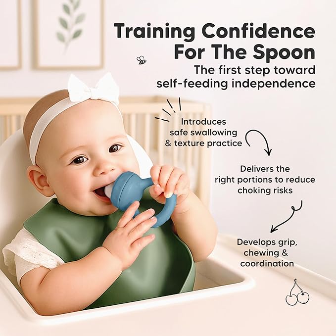 KeaBabies Baby Fruit Feeder 2pk - Silicone Baby Food Feeder for Babies 6-12 Months, Breast Milk Popsicle Teether, Weaning, Pacifier, Freeze Frozen Solid Food, Infant Feeding Essential (Sunset)