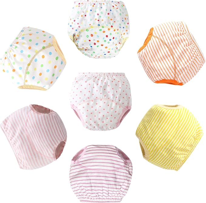 Cotton Reusable Baby Training Pants Unisex Potty Toddler Underpants Kids Waterproof Breathable Underwear 6-Pack