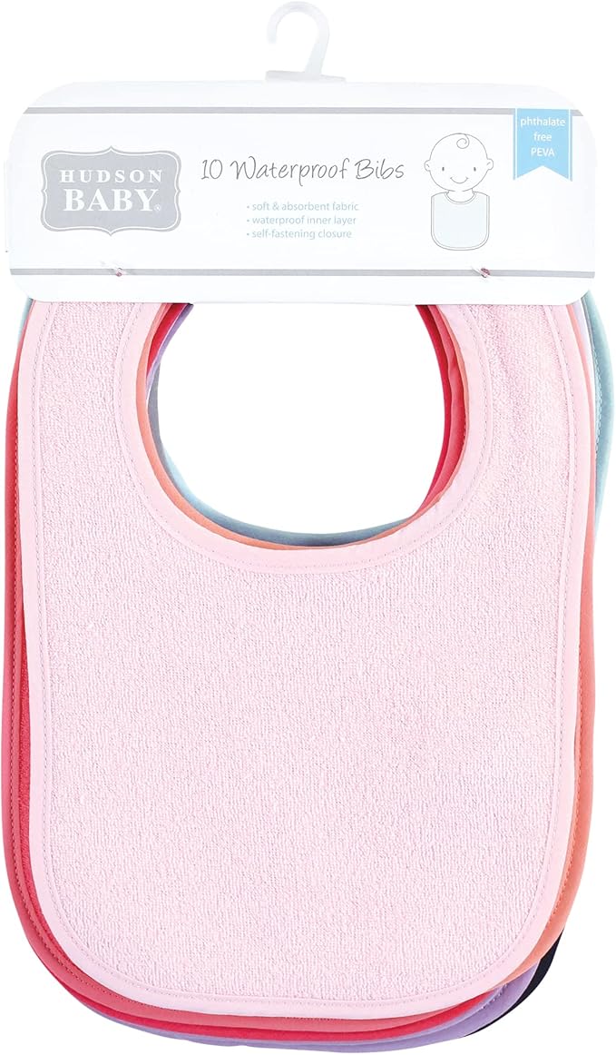 Hudson Baby Unisex Baby Drooler Bib With Waterproof Lining