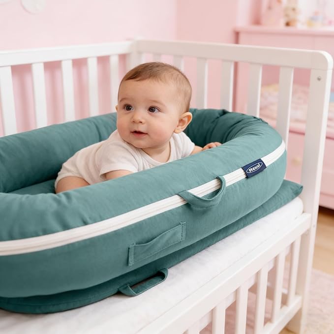 Organic Replacement Cover with Waterproof Pad | Premium Quality Spare Cover Certified Organic Cotton | [Fits Dockatot Deluxe + Docks] (Cover Only) (Sage Green, Waterproof Organic Cotton)