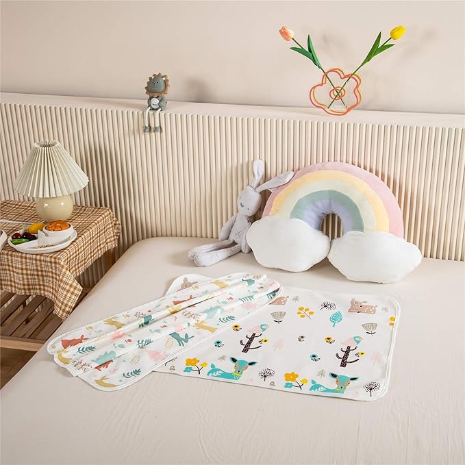 Baby Portable Diaper Changing Pad,Waterproof Changing Mat,Soft Comfortable,Foldable Travel Pad,Toddler Essentials Must Haves,Newborn Shower Gifts(2 Pcs 20“x27”)