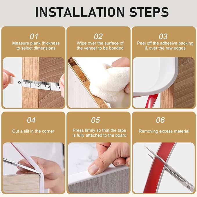 16.4ft U-Shape Edge Banding, HeiPen Self Adhesive Rubber Edge Trim, TPE Flexible Furniture Edge Protector for Wood Veneer Cabinet Repair Furniture Restoration (22mm, White, 1)