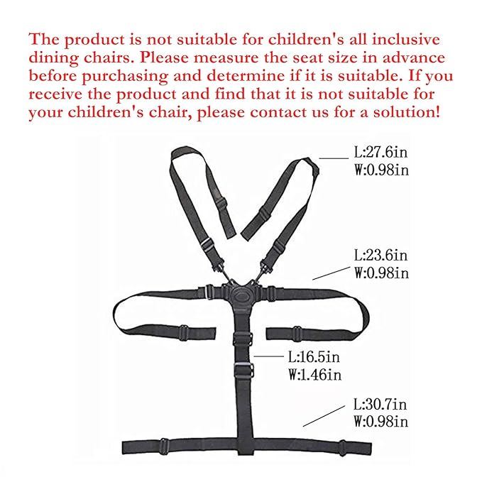 High Chair Straps Harness, 5 Point Harness,Universal Baby Safe Belt Holder Replacement for Wooden High Chair