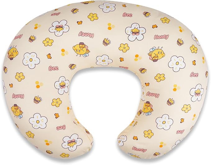 Nursing Pillow & Breastfeeding Pillow – Ergonomic C-Shape for Breastfeeding & Bottle Feeding, Breathable with Washable Cover, Tummy Time & Sitting Support (0-12Months)