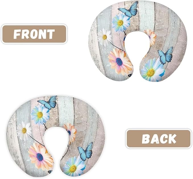 Nursing Pillow Cover, Breastfeeding Pillow Slipcover Fits Nursing Pillow for Baby Boy Girl，Washable Feeding Pillow Covers for Breastfeeding and Bottle Feeding,Daisy Butterfly(Cover Only)