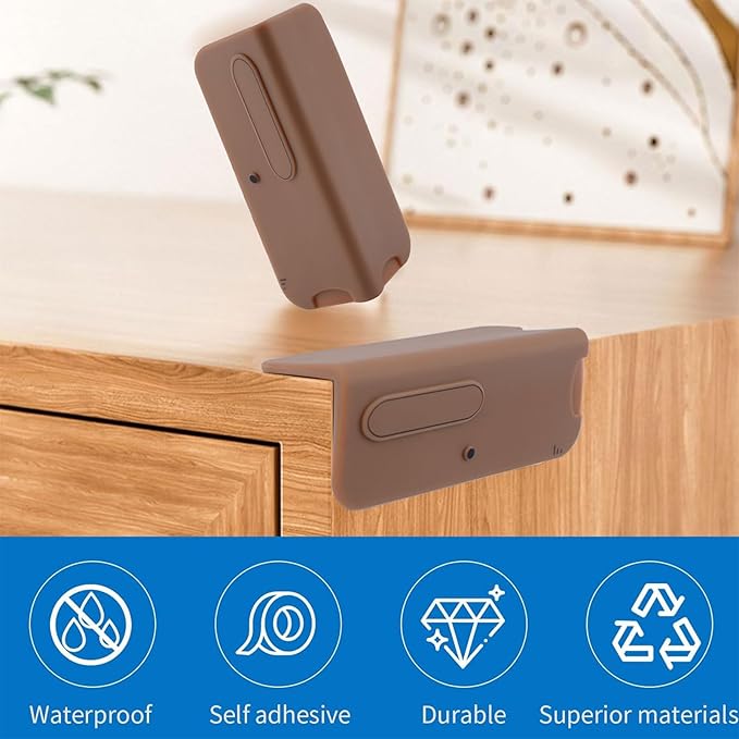 INCREWAY 6 Pcs Right Angle Corner Protector,Furniture Edge Strips, for Home, Kindergarten, Office(Coffee Color)