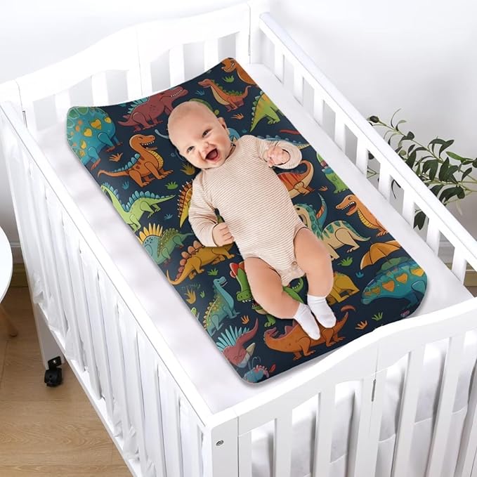 Changing Pad Covers for Boys Girls, Dinosaurs Diaper Changing Table Pad Cover Soft Breathable Changing Mat Cover for 32''x16 Cute Birthday Gifts for Baby