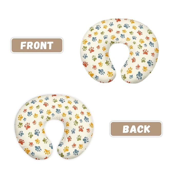 Dog Paws Feeding Pillow Case for Baby Girls and Boys Skin-Friendly Breathable Replacement Nursing Pillow Support Cover with Hidden Zipper for New Parents &