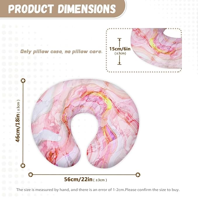 Pink Marble Print Nursing Pillowcase Baby Breastfeeding Slipcover Infant Newborn Nursery Bottle Pillowcase Comfortable and Easy to Clean