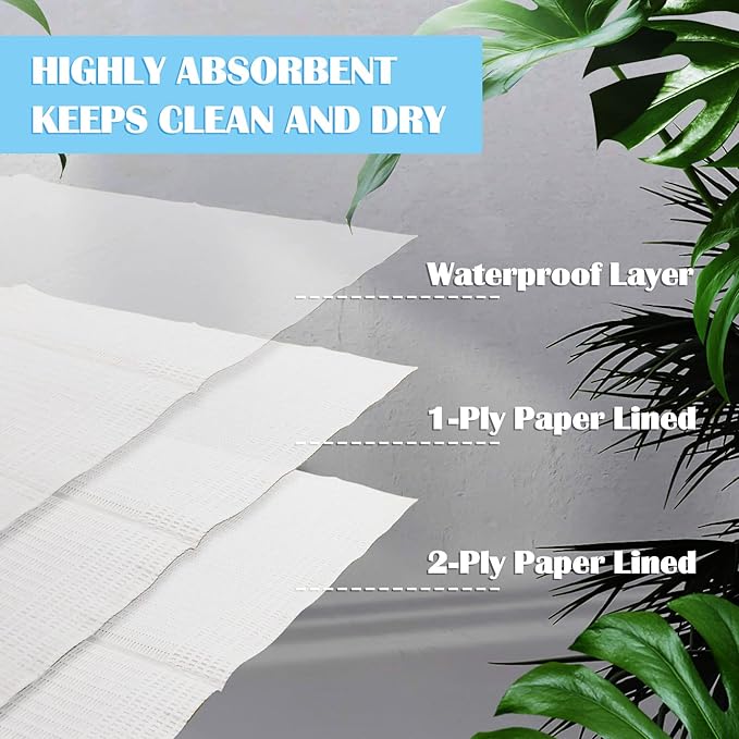 Mixweer 500 Pcs Baby Disposable Changing Pads 13 x 18 Inch Quick Absorb White Diaper Changing Table Pads Sanitary Liners Soft Waterproof for Baby Child Adult Pets Travel Change Stations