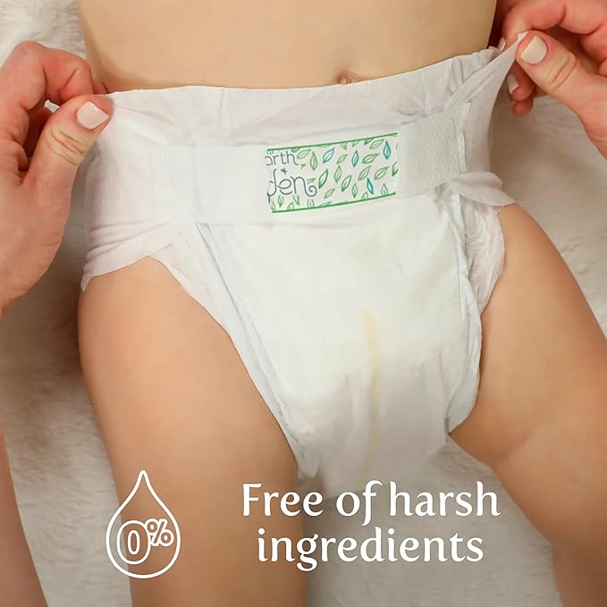 Earth & Eden Sensitive Baby Diapers, Newborn (108 Count) - Eco-Conscious & Hypoallergenic Diapers - No Harsh Chemicals - Comfortable and Gentle on Skin - Dermatologically Approved