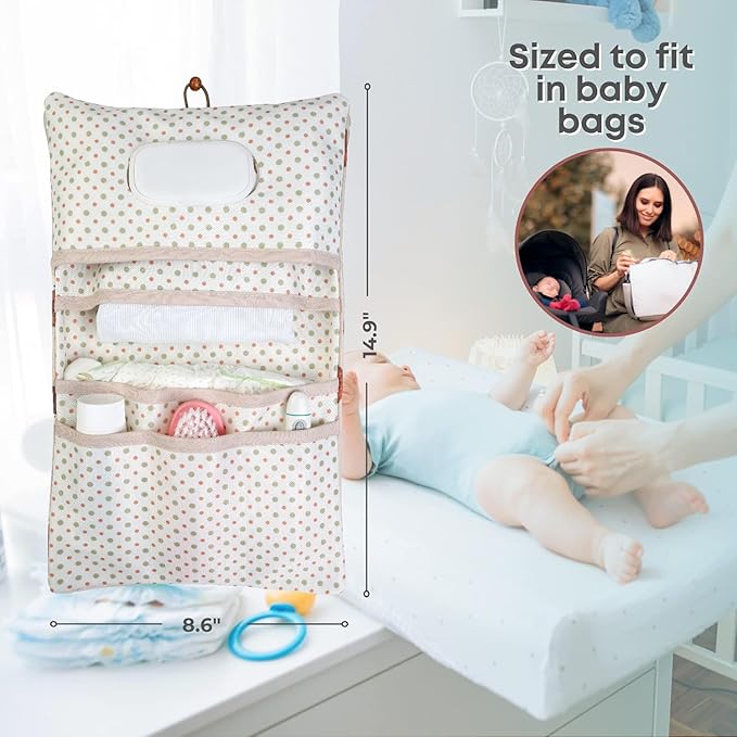 HAMUR Baby Diaper Bag Organizer – Compact & Foldable Stroller Pouch for Newborn Essentials | Travel-Friendly | Fits Boys & Girls (Urchin)