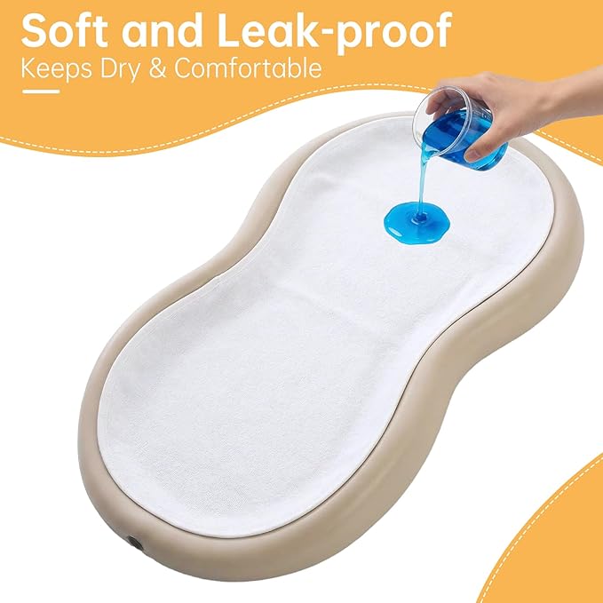 6 Pcs Changing Pad Liner, Compatible with Keekaroo Peanut Changer, Quilted Thicker Non-Slip Reusable Machine Washable Waterproof Changing Table Liners, White