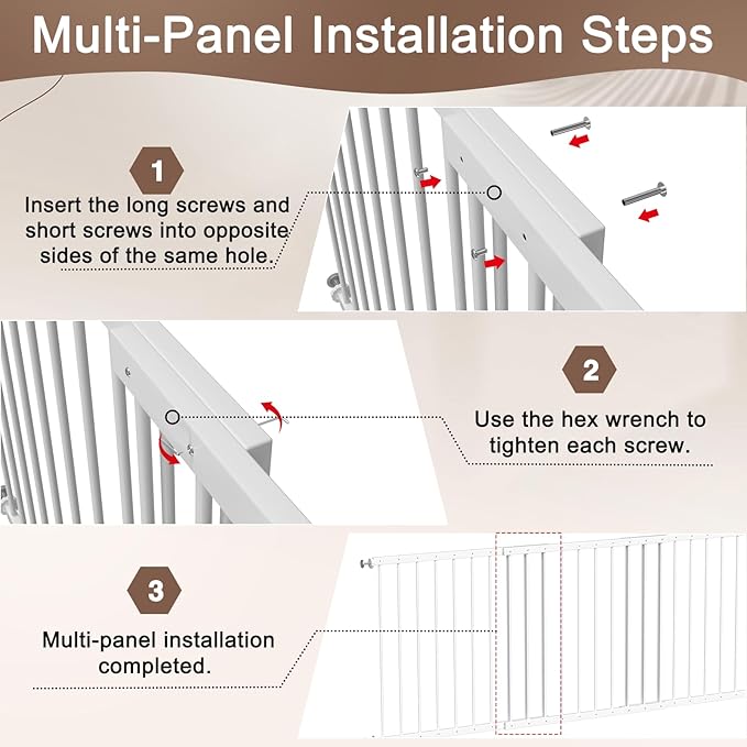 Fairy Baby Window Guards for Children Kids, Adjustable Wide 36.3" - 61.4" Child Safety Window Guard Prevents Accidental Falls, Home Security Childproof Interior Bar Guard for Windows Wide(2 Panels)
