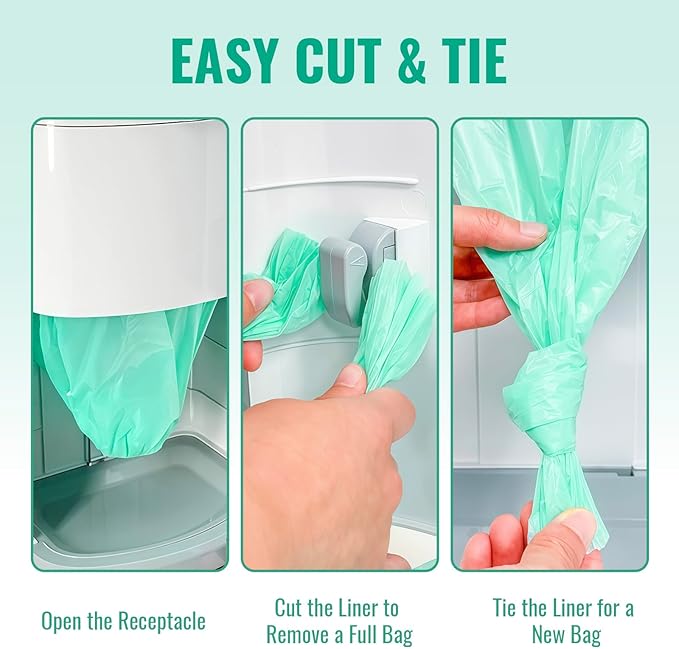 Compatible with Diaper Dekor CLASSIC Diaper Pail Refills | 8 Pack | Odor-Control Liners | Leak-Resistant Incontinence Disposal Bags with Lemon Scent | Durable & Economical