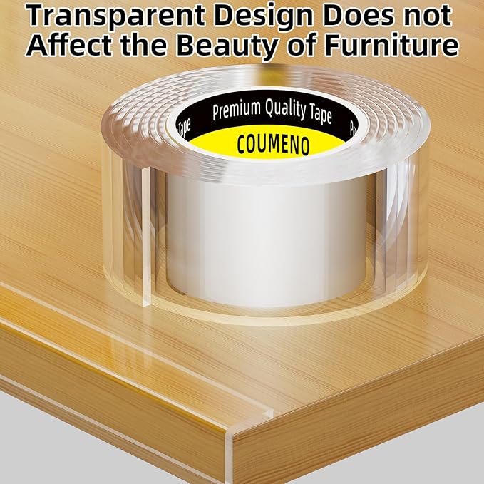 Clear Edge Protector & Corner Guards 4 Packs,0.8in(W) x 9.84FT（L, Baby Proof Corner Protectors for Furniture,Table Bumper for Baby Safety, Sharp Edge Protector for Drawers, Tables, Cabinets