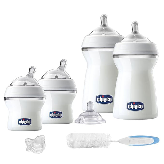Chicco Naturalfeeling Complete Starter Set with Bottles, Teat Dummy and Brush, 0 m +