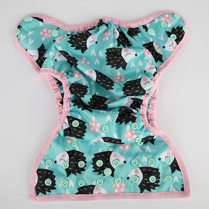 Baby Diaper Cover Nappy One Size 8lbs to 36lbs (Hedgehog)