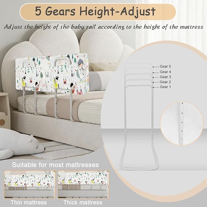 Baby Bed Rail Guard for Toddlers Kids Bed,Baby Foam Bed Rail Guard for Elderly Adults,59inch Foam Padded Side Rail，Soft Safety Guard Rail for Kids,Side Rail for Queen King Twin Full Size