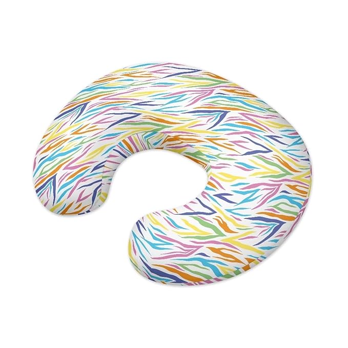 Colorful Zebra Skin Nursing Pillow Cover for Baby Boy Girl Breastfeeding Slipcover Infant Newborn Nursery Bottle Pillowcase Breathable and Washable