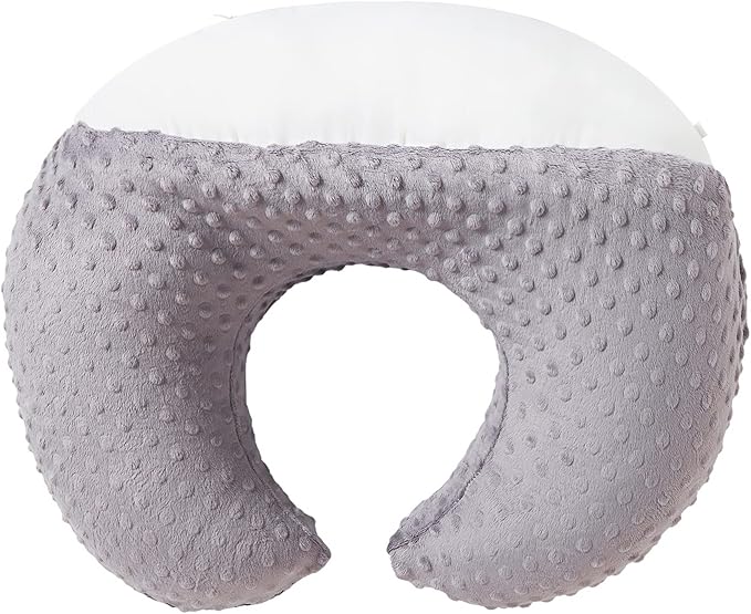 Dots Nursing Pillow Cover, Case Plush Breathable Breastfeeding Pillow Slipcover Fits Nursing Pillow, Super Soft Snug Positioners for Baby Boy Baby Girl (Rose Gray)