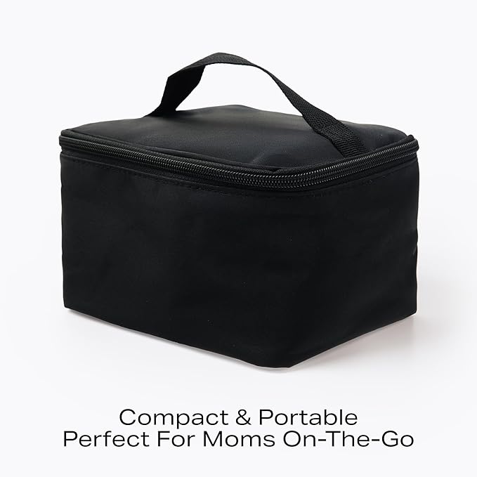 Zomee Breastmilk Cooler Bag for Baby Bottles – Insulated Travel Tote with 2 Ice Packs & 4 Bottles – Keeps Milk Cold for Nursing & Pumping Moms