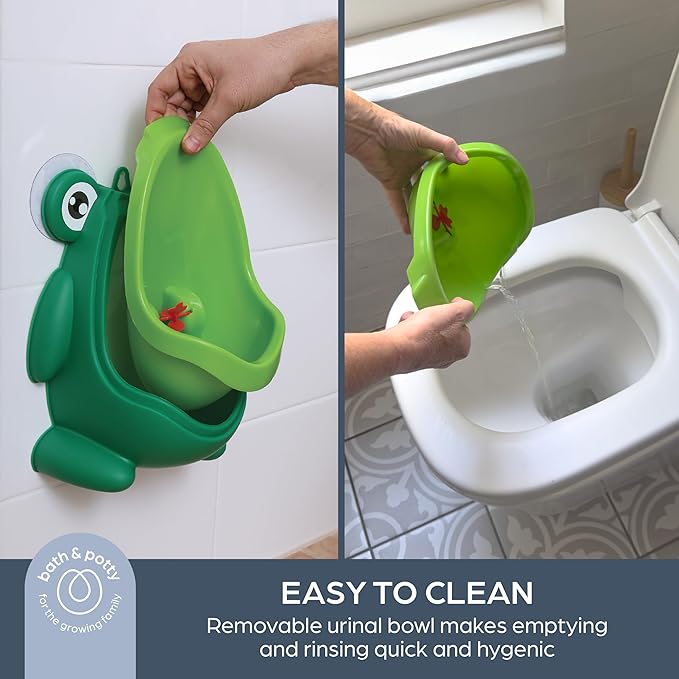 Dreambaby Pee-Pod Toilet Training Urinal - Frog Potty with Removable Bowl & Spinning Target - Portable Toddler Urinal for Boys
