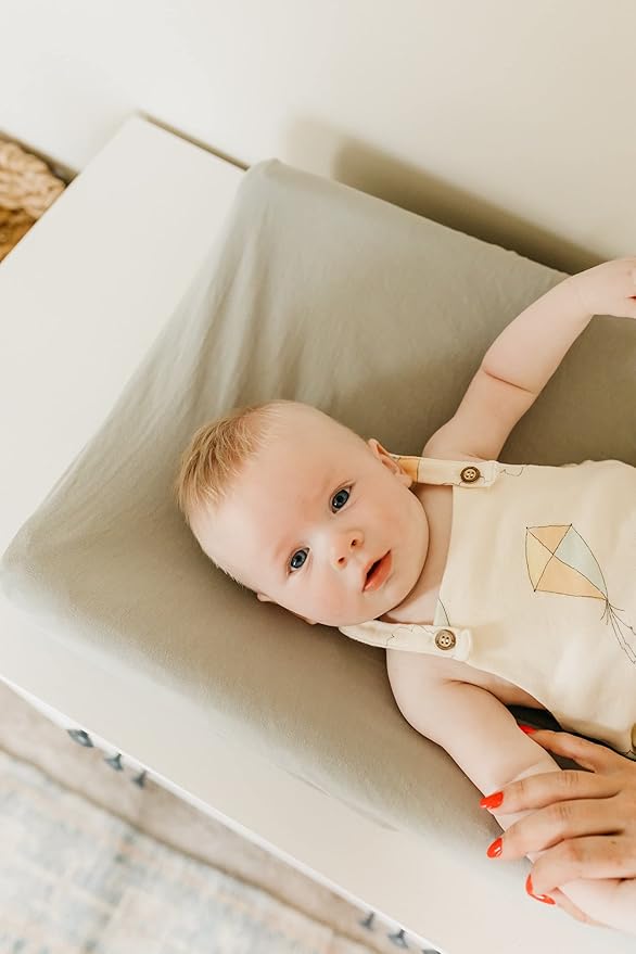 Copper Pearl Premium Knit Changing Pad Cover Soft, Stylish, and Universal Fit for All Standard Diaper Changing Pads, Trendy Design Changing Pad Covers, Stone