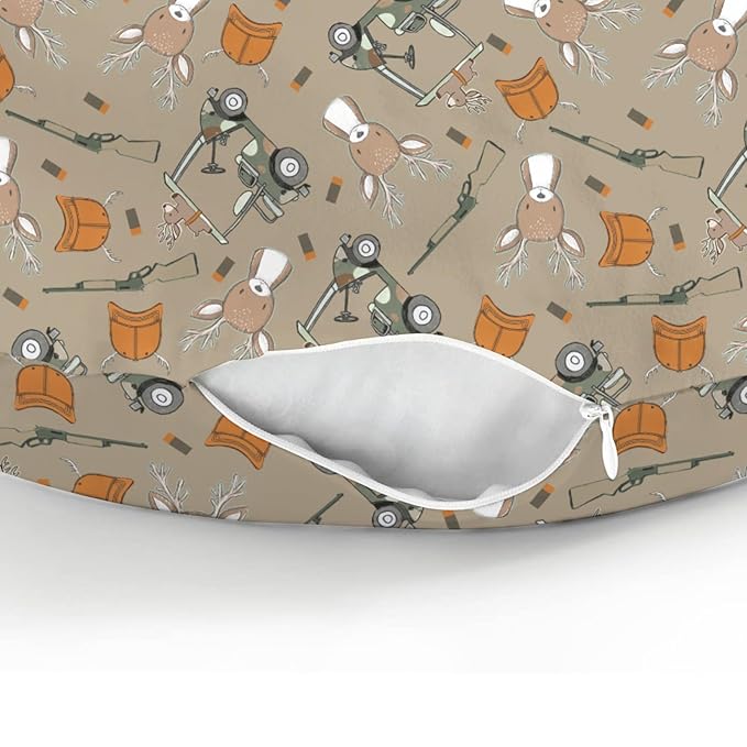 Boys Kids Hunting Baby Nursing Pillow Covers for Boy Girl Camouflage Deer Hunting Nursing Pillowcase for Breastfeeding Pillows Animal Hunt Hunter Soft Stretchy Slipcovers for Newborn Infant Brown