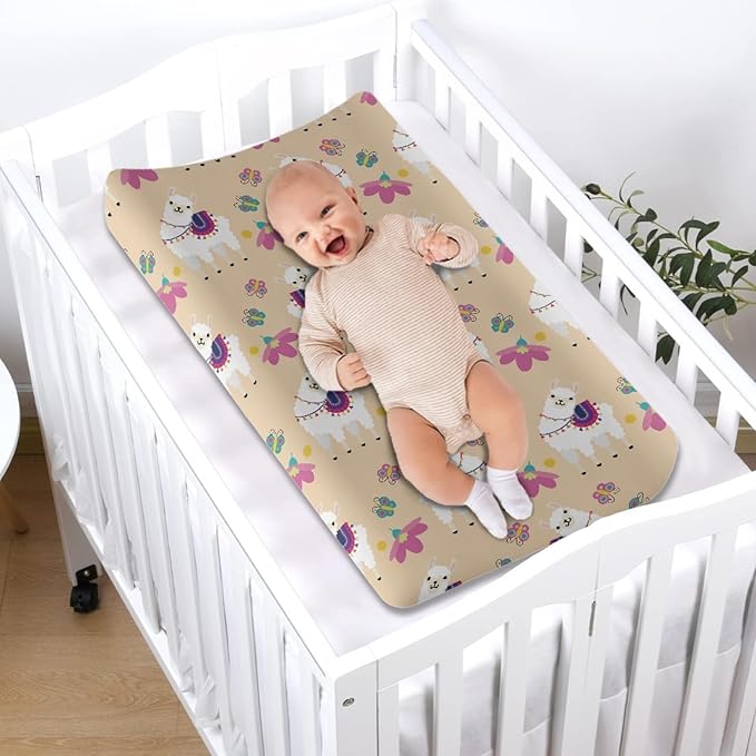 GOSTONG Alpaca Llama Printed Baby Changing Pad Covers for Girls and Boys Comfortable Machine Washable Elastic Diaper Table Cover Baby Home Gifts