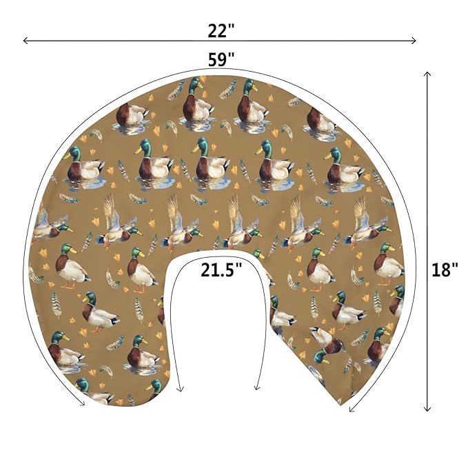 Vintage Mallard Ducks Baby Nursing Pillow Covers for Boy Girl Retro Duck Hunting Nursery Pillowcase for Breastfeeding Pillows Wild Birds Feathers Soft Stretchy Slipcovers for Newborn Infant