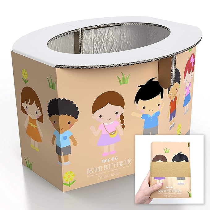 Emergency Foldable Portable Disposable Hygienic Instant Potty for Kids Toddlers Small Children and Babies, Great for Road Trip, Camping, Traveling, Hiking and Car Essential (3 Pack, Age 4-6)