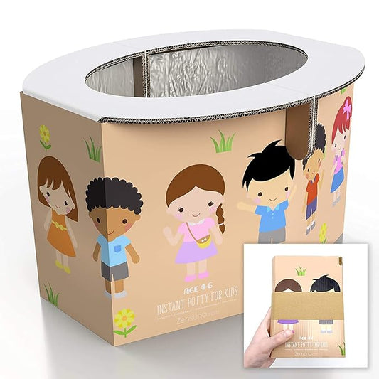 Emergency Foldable Portable Disposable Hygienic Instant Potty for Kids Toddlers Small Children and Babies, Great for Road Trip, Camping, Traveling, Hiking and Car Essential (3 Pack, Age 4-6)