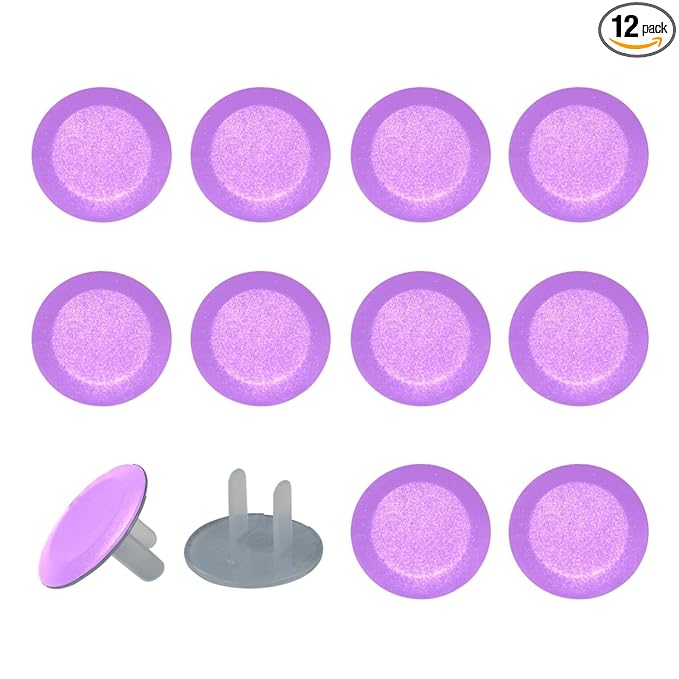 Pure Light Purple Violet Color Pattern Outlet Covers Baby Proofing - Plug Covers for Electrical Outlets, Child Proof Socket Covers, Baby Safety Products for Home, Office
