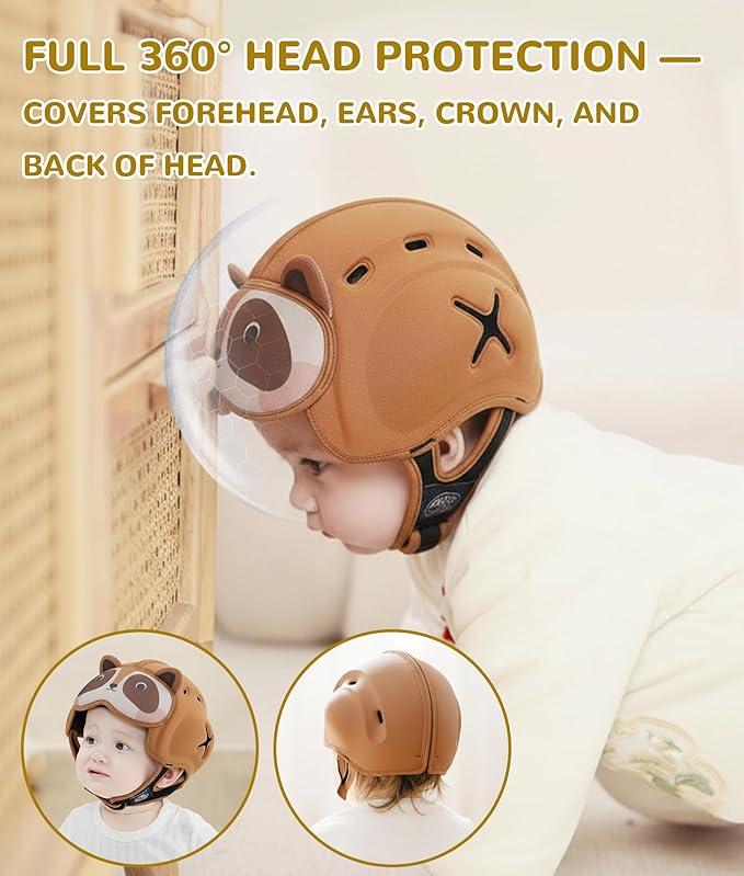 Baby Safety Helmet for Crawling Walking - Mambobaby Baby Helmet Adjustable Baby Head Protector Breathable Soft Infant Helmet Head Protection Helmets for Aged 6-24 Months, Ultra-Lightweight