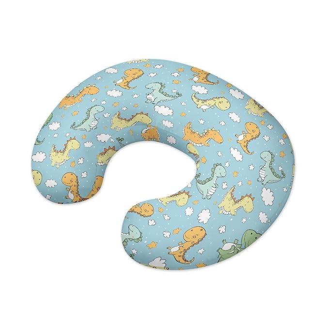 Cartoon Dinosaur Nursing Pillow Cover, Soft Cute Dinosaur Star Breathable Feeding Slipcover for Baby Boy and Girl Nursing Pillow Cover, Machine Washable